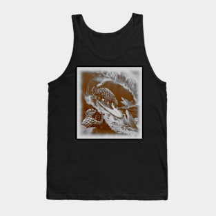 black and white pangolin surfing with sharks Tank Top